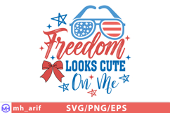 4th of July Freedom Looks Hand-drawn PNG SVG T-shirt Design Product Image 1