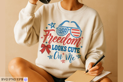4th of July Freedom Looks Hand-drawn PNG SVG T-shirt Design Product Image 3