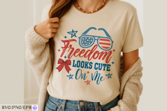 4th of July Freedom Looks Hand-drawn PNG SVG T-shirt Design Product Image 4
