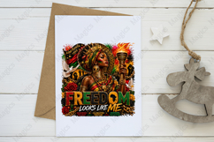 Freedom Looks Like Me Afro Queen PNG Design for Black Product Image 3