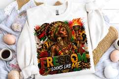 Freedom Looks Like Me Afro Queen PNG Design for Black Product Image 5