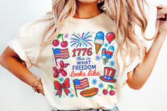 Patriotic Red, White and Blue, Sublimation|4th of July PNG Product Image 3