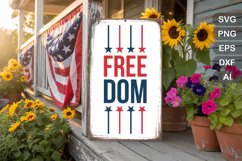 Freedom SVG File | 4th of July Porch Sign SVG Product Image 2