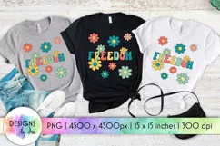 Freedom Retro Sublimation | Retro Hippie Flowers PNG Product Image 1