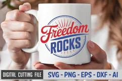 Freedom Rocks SVG File | 4th of July Round Sign SVG Product Image 3