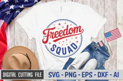 Freedom Squad SVG File | 4th of July Round Sign SVG Product Image 2
