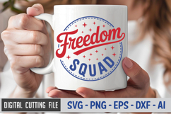 Freedom Squad SVG File | 4th of July Round Sign SVG Product Image 3