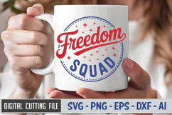Freedom Squad SVG File | 4th of July Round Sign SVG Product Image 3