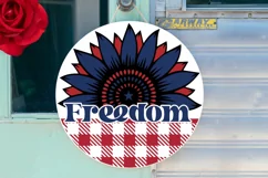 Freedom SVG, 4th Of July Round Sign SVG Design Product Image 2