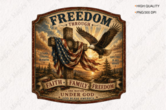 Patriotic Americana Vintage Sign PNG Bundle Product Image 7