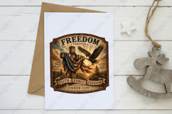 Freedom Through Faith Cross and Eagle Patriotic Sign PNG Product Image 3