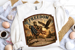 Freedom Through Faith Cross and Eagle Patriotic Sign PNG Product Image 5