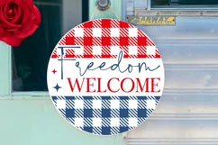 Freedom Welcome SVG, 4th Of July Round Sign SVG Design Product Image 2