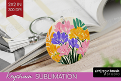 Freesia Modern Floral Keychain PNG Sping Flower Keychain Product Image 1