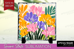 Freesia Modern Floral Slate PNG Sping Flower Square Slate Product Image 1