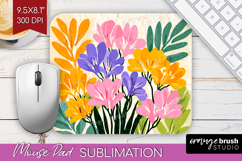 Freesia Modern Floral Mouse Pad Sublimation Sping Flower Product Image 1