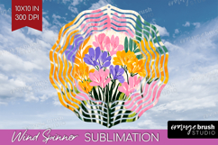 Freesia Modern Floral Wind Spinner Sublimation PNG Sping Product Image 1
