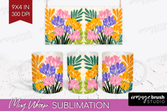 Freesia Modern Floral Mug Wrap Sping Flower Mug PNG Product Image 1