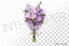 Soft Purple Fragrant Freesia Bouquet PNG Flower Clipart Product Image 1