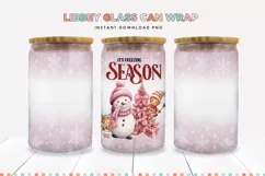 Freezing Season Snowman Glass Can Sublimation PNG Product Image 1