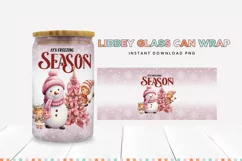Freezing Season Snowman Glass Can Sublimation PNG Product Image 2