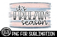 It's Freezin' Season Winter Pastel Pink Blue Sublimation PNG Product Image 1