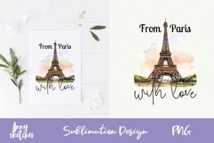 Eiffel Tower Paris Sublimation Design France Clipart PNG Product Image 1