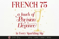 Summer French 75 Cocktail SVG | Summer Cocktail PNG Product Image 1