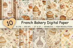 french bakery pattern, bakery digital paper, bakery seamless pattern, pastry floral paper, pastry 