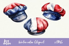 French Beret Clipart Set 3 Parisian Hat PNGs Product Image 1