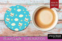 French Bulldog Dog Round Coaster Cute Chibi Puppy Coaster Product Image 1