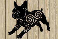 French bulldog celtic stencil silhouette SVG Product Image 1