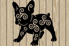 French bulldog celtic stencil silhouette SVG Product Image 1
