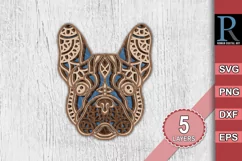 Multilayer French Bulldog SVG Mandala, Multilayered Cricut Product Image 1
