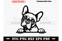 Peeking French Bulldog Dog SVG PNG DXF EPS PDF Product Image 1
