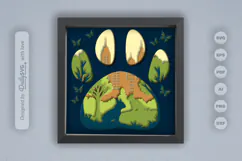 French Bulldog Sitting at the Park Layered Papercut Product Image 1