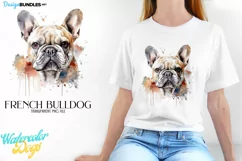 Watercolor dogs, French Bulldog design, transparent png Product Image 1