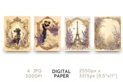 French Lavender Digital Paper Watercolor JPG