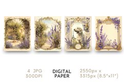 French Lavender Digital Paper Watercolor JPG