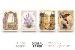French Lavender Digital Paper Watercolor JPG