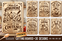 Funny French Kitchen Cutting Board SVG Bundle 30 designs Product Image 1