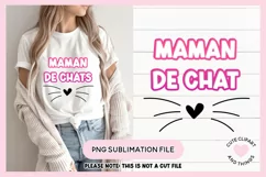 French Sublimation Design Maman De Chat Chats PNG French Cat Design For moms mum