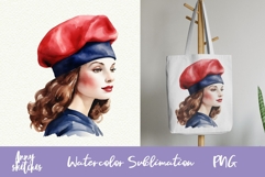 French Woman in Beret Clipart PNG Product Image 1