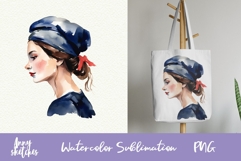French Woman in Beret Clipart PNG Product Image 1