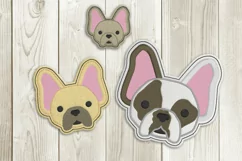 French Bulldog Face ITH Feltie Applique Embroidery