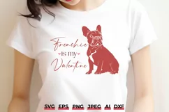 Frenchie Is My Valentine SVG | Dog Sublimation Retro Design Product Image 1
