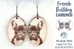 French Bulldog with Glasses Earrings SVG for Glowforge Laser Product Image 1