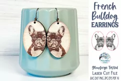 French Bulldog with Glasses Earrings SVG for Glowforge Laser Product Image 2