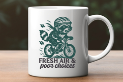 Fresh Air and Poor Choices SVG PNG Funny Raccoon Biking Product Image 2