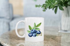 Fresh Blueberries Watercolor Sublimation Clipart Product Image 3